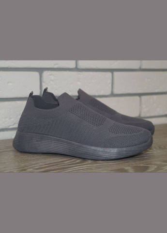 Серые демисезонные кроссовки мужские текстильные без шнурков серые BDDS