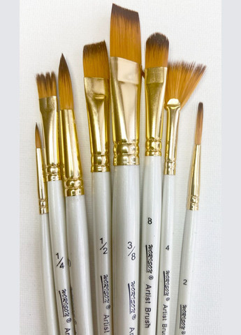 Набір художніх пензлів для малювання різної форми 8 штук Worison (322650341)