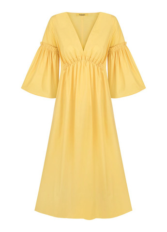 Желтое солнечное платье с хлопка марлен Dolcedonna