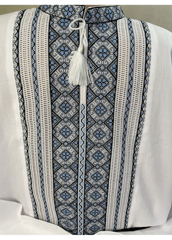 Белая мужская вышиванка на белом домотканом полотне ручной работы ч-1536. 3xl (371907746)