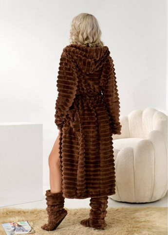 Женский махровый халат миди с капюшоном Selim-tekstil (370143780)