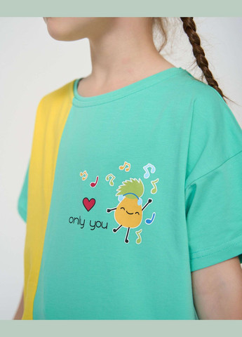 Желтая подростковый комплект с шортами на девочку Nicoletta