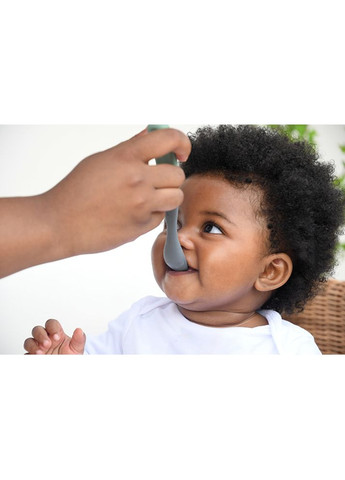 Набор силиконовых ложек 2 шт. 4+ матовый зеленый/серый, арт. 913574 Beaba (369669047)