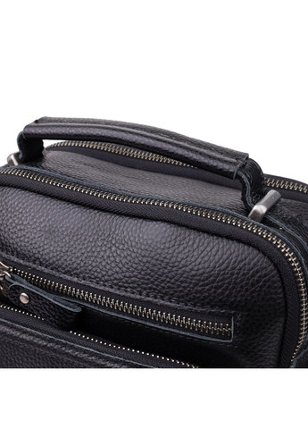 Сумка планшет через плече чоловіча з натуральної шкіри для телефону та документів середня Чорний 38346 Vintage (355245243)