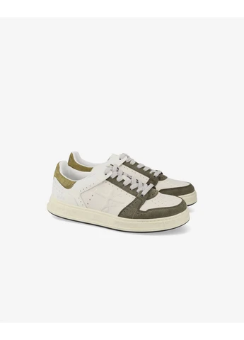 Цветные демисезонные кроссовки quinn var.7098 beige/olive quinn-7637 Premiata