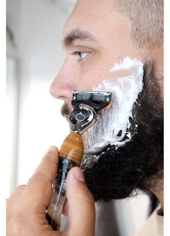 Набор подарочный Станок для бритья Серый и синий перламутр Коробка со смолой EpoxyWood Ukraine Округла (360898041)