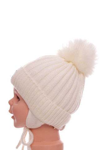 Шапка+шарф вязкая термоутеплитель на флисе Girl для девочки молочная 4г+ (50699) BABYKROHA (337706215)