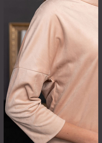 Бежева жіноча блузка з круглим коміром і широкими рукавами (ll171970087) LadyLike