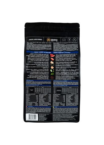 Сухой корм для собак (4820232630204) Savory Junior Large rich in Fresh Turkey and Chicken 3 кг (370020945)