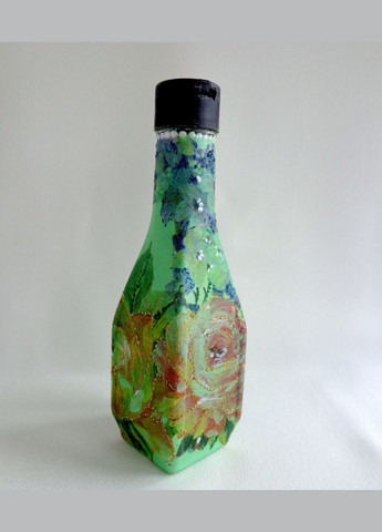 Декоративная бутылка ручной работы в технике декупаж "Гортензия и роза" No Brand (349842766)