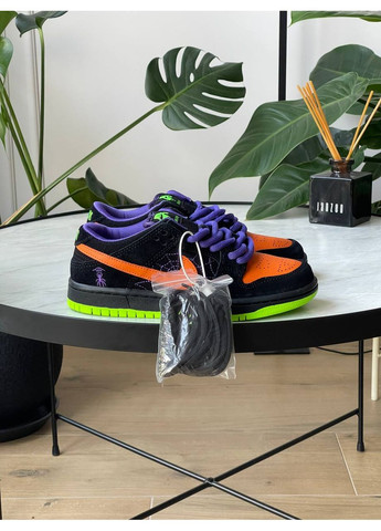 Кроссовки женские и мужские Nike SB Dunk Low Night of Mischief Halloween black orange | Найк сб Данк низкие черные оранжевые No Brand чёрные демисезоны (362363169)