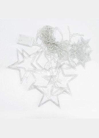 Гірлянда штора 3х0,7 м Зірки на 108 LED лампочок світлодіодна 6 великих та 6 маленьких зірок 9В 8 режимів Синій 1733054BL Garlando (353505015)