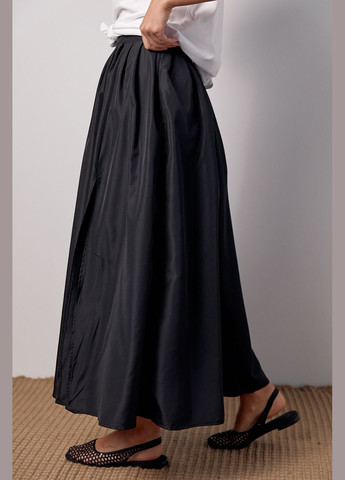 Пишна спідниця з розрізом та широким поясом - чорний колір Lurex (297577514)