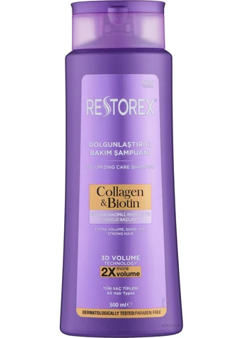Шампунь для надання об'єму волосся Collagen & Biotin 500ml (1389376-34786962) Restorex (368614424)