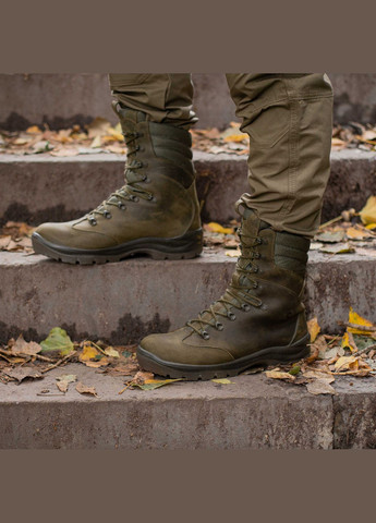 Берці Зимові Тактичні Чоловічі. 35-47р Олива. З Натуральної шкіри! STZM-1002 No Brand (301147988)