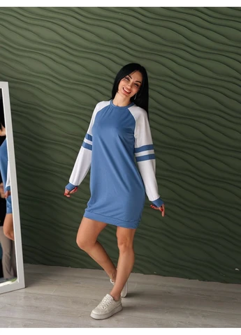 Синее кэжуал платье Fashion Girl