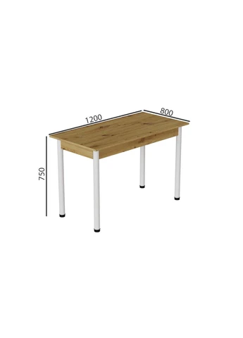 Стіл кухонний Беніта 75x120x80 Білий ДСП Дуб Артізан 16мм (FRD-105699) Ferrum-decor (398832682)