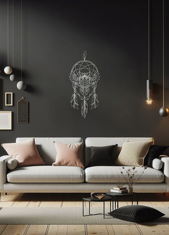 Современная картина на стену, декор в комнату "Мудрая сова", стиль лофт 70х33 см Woodyard (292114040)