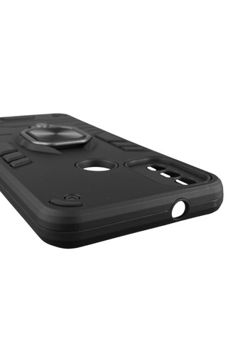 Чехол для телефона Moto E20 бронированный с магнитным кольцом-держателем на моторола е20 чёрный Motorola (366233220)