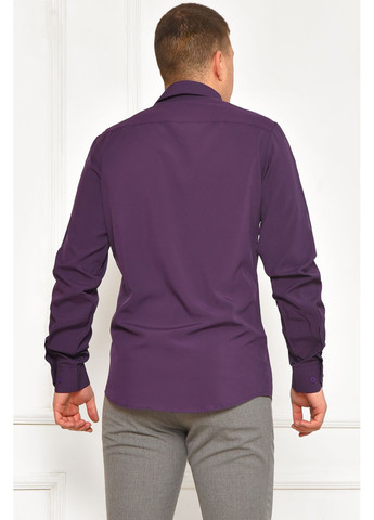 Фиолетовая джинсовая рубашка однотонная Let's Shop