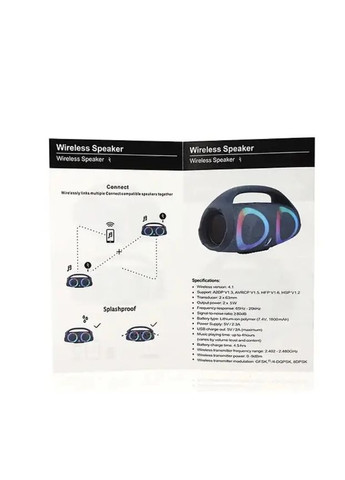 Портативная Вluetooth колонка Boombox 2 B15/ 8172 Бумбокс RGB подсветка 1800 mAh 2х5 Вт microSD Вlack OEM (338561131)