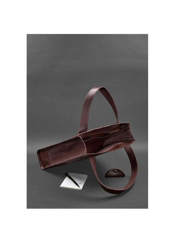 Шкіряна сумка жіноча через плече шоппер Бетсі бордова краст BlankNote (302007711)