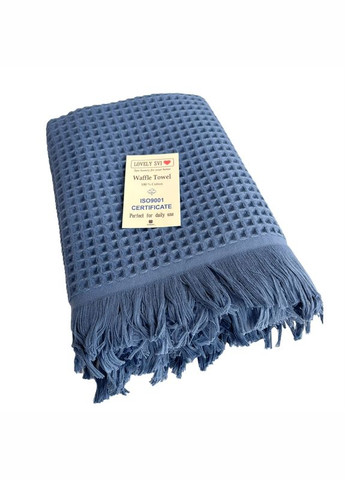 Lovely Svi вафельний рушник - бавовна- для ванної, готелів, спа - xxl 90х180 см -синій однотонний синій виробництво - Китай