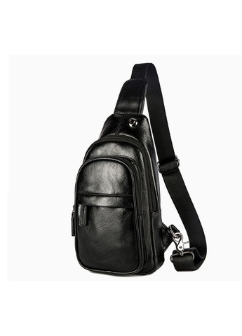 Классическая мужская сумка на грудь черная экокожа с регулируемым ремнем кроссбоди для повседневного использования Eton (363135778)