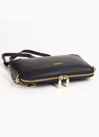 Маленькая женская кожаная сумка клатч 2030-45 черная Karya (333828422)