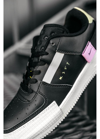 КРОССОВКИ ЖЕНСКИЕ NIKE AIR FORCE 1 TYPE 354 BLACK WHITE 2 НАЙК АИР ФОРС 1 ПРЕМИУМ No Brand чёрные демисезоны (368861846)