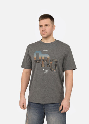 Темно-серая футболка с коротким рукавом мужская цвет темно-серый цб-00270042 Yuki