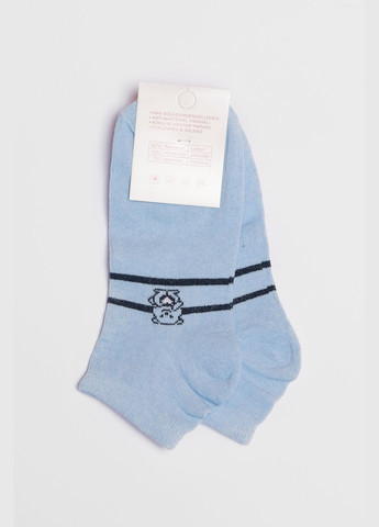 Носки подростковые голубого цвета с рисунком Let's Shop (305054209)