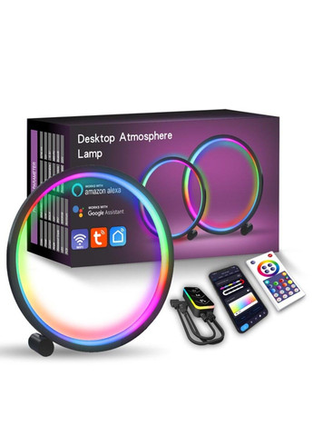 Настольная LED лампа RGB Intelligent circular atmosphere light Bluetooth USB with app Epik (294207357)