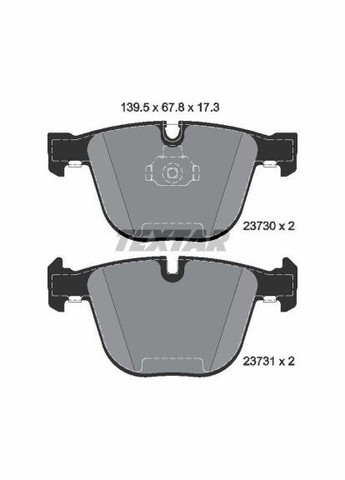 Колодки тормозные (задние) BMW 5 (E60/65)/X5 (E70/F15)/X6 (E71/E72) 3.0-4.4 08- (Teves) Q+ 2373001 UA63 Textar (339655615)