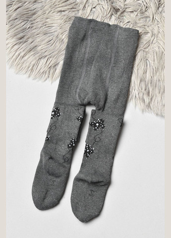 Колготи дитячі махрові для дівчинки сірого кольору з малюнком Let's Shop (304121802)