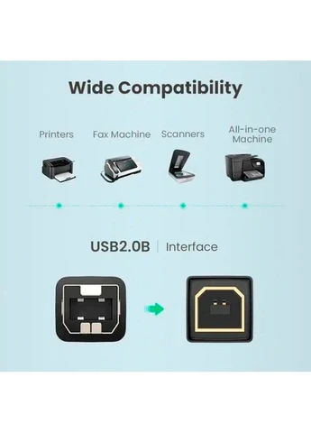 Кабель US135 USB Type A - USB Type B 3 м Black (10351) Ugreen (375784290)