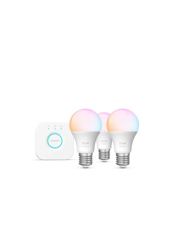 White and Color Ambiance Basic Starter Set E27 (3 розумні лампи + Bridge) Philips Hue (371330805)