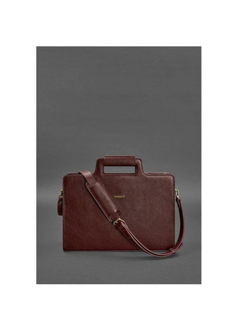 Сумка женская кожаная через плечо для ноутбука и документов бордовая BlankNote (302008030)