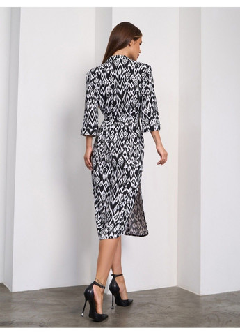 Чорна повсякденний сукня issa pus a-653 чорний/білий ISSA PLUS