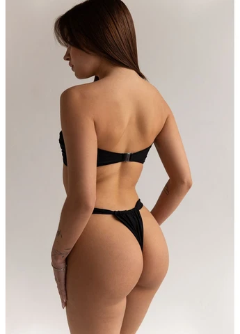 Черный летний женский купальник раздельный стаф базовый tol black seli Staff