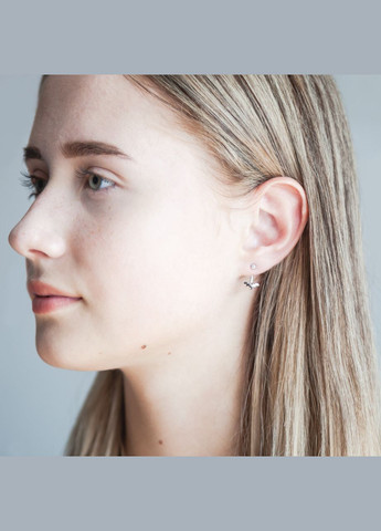 Серебряные серьги с фианитами. Каштан (342334718)