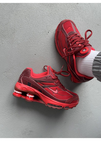 Цветные демисезонные кроссовки мужские nike supreme shox ride 2 red найк суприм No Brand