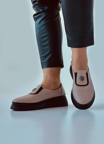 Christian YuMa Туфли женские кожаные на платформе бежевый з натуральная кожа, турция — демисезон (303107832)