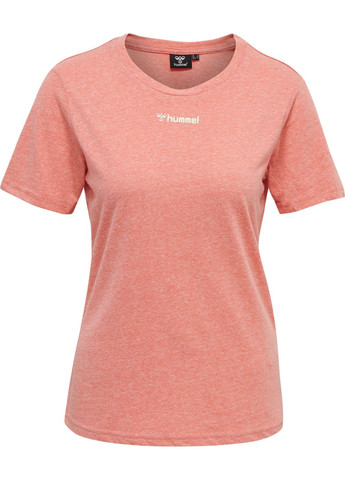 Коралловая демисезон футболка с логотипом для женщины 211278 Hummel