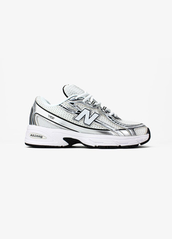 Кроссовки женские и мужские кроссовки New Balance 740 v2 White Silver Black | Нью Беланс 740 белые серебряные No Brand белые демисезоны (338433443)