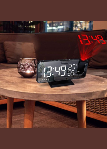 Настільний дзеркальний годинник з проектором часу White No Brand (285792431)