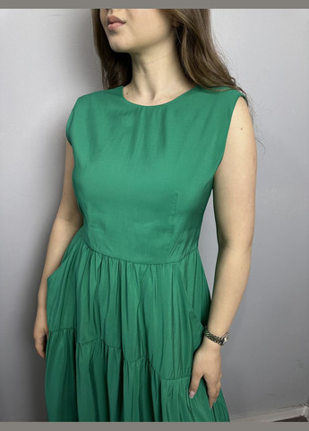 Зеленое кэжуал платье женское зеленое меди mkas1-2 Modna KAZKA