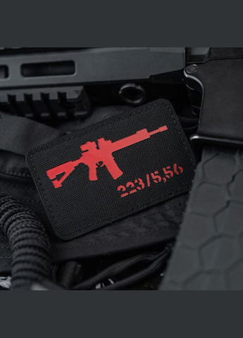Нашивка AR15 .223/5,56 Laser Cut Black/Red M-TAC (315047685)