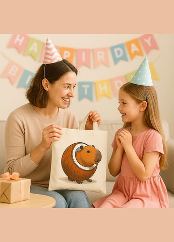 Шопер дитячий з принтом кокосо-капібарі — аксесуар для школи, відпочинку та прогулянок Італійський мем Shantou (335976871)