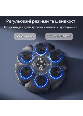 Музична настінна боксерська груша з Bluetooth з 9 режимами та 18 швидкостями, У комплекті боксерські рукавички No Brand (380371896)